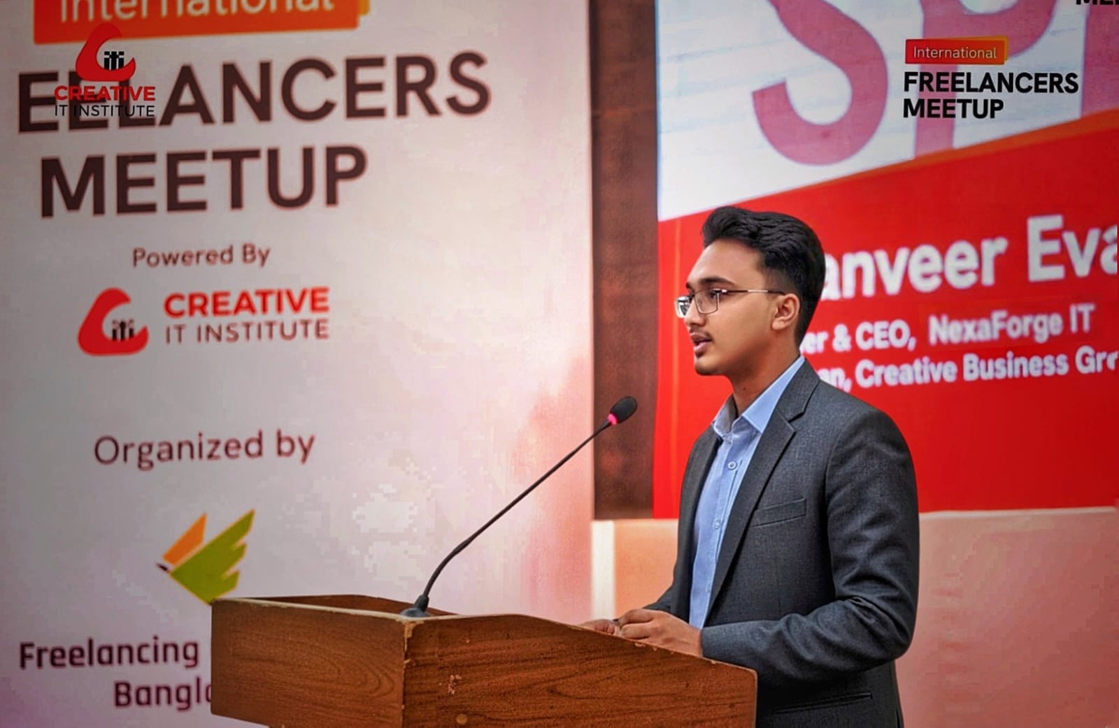 Tanveer Evan Rahat Youngest AI-Driven Marketer award in creative it institute freelancers meetup 2026