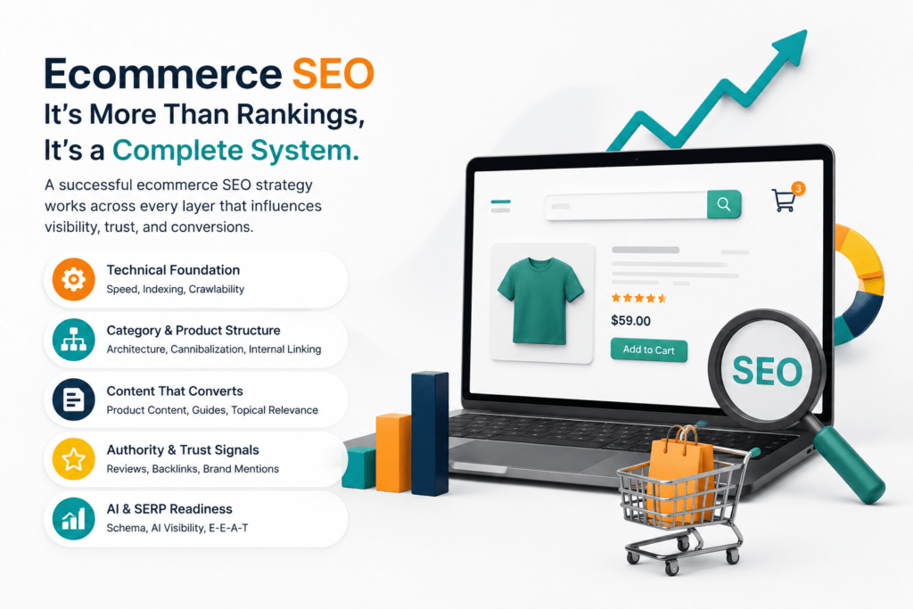 What ecommerce SEO services include: technical SEO, category optimization, product SEO, structured data, content strategy, internal linking, E-E-A-T signals, and AI search readiness? Tanveer Evan Rahat